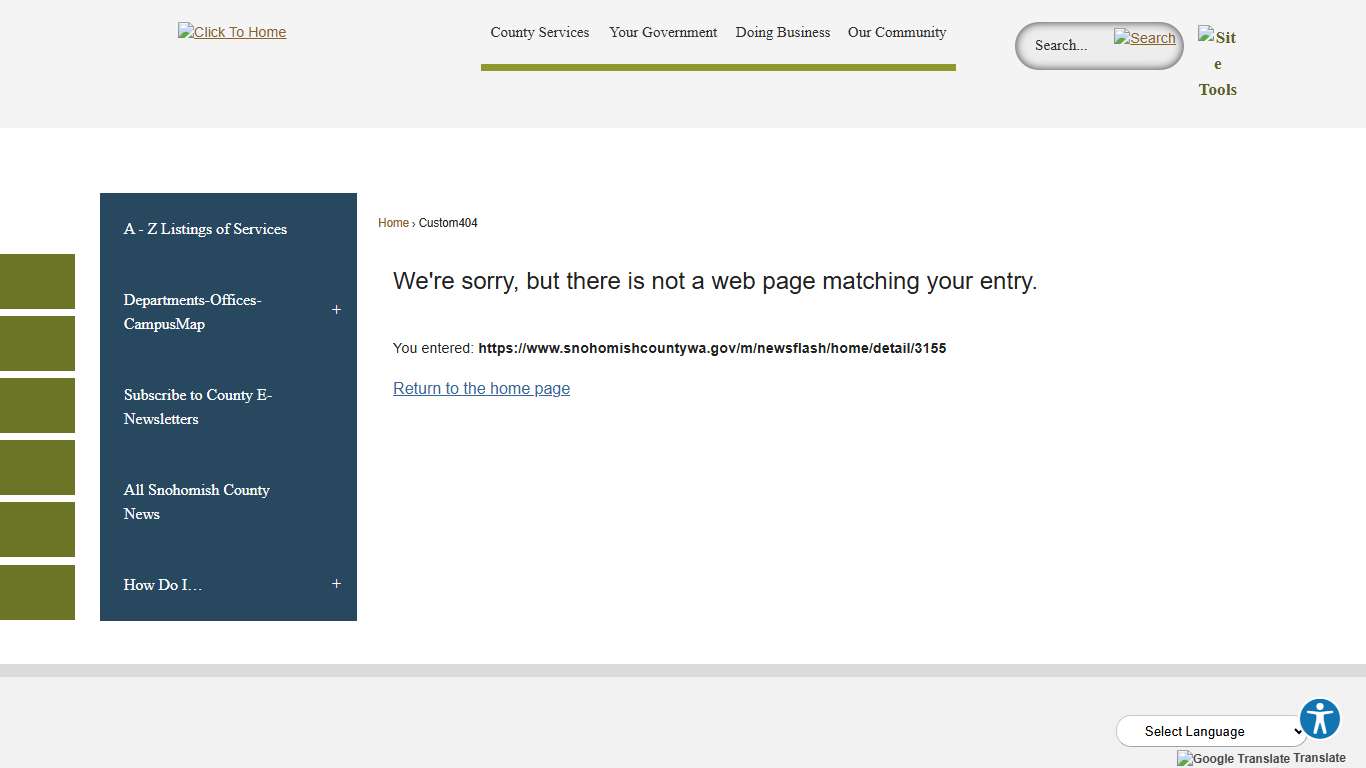 Custom404 • Snohomish County, WA • CivicEngage