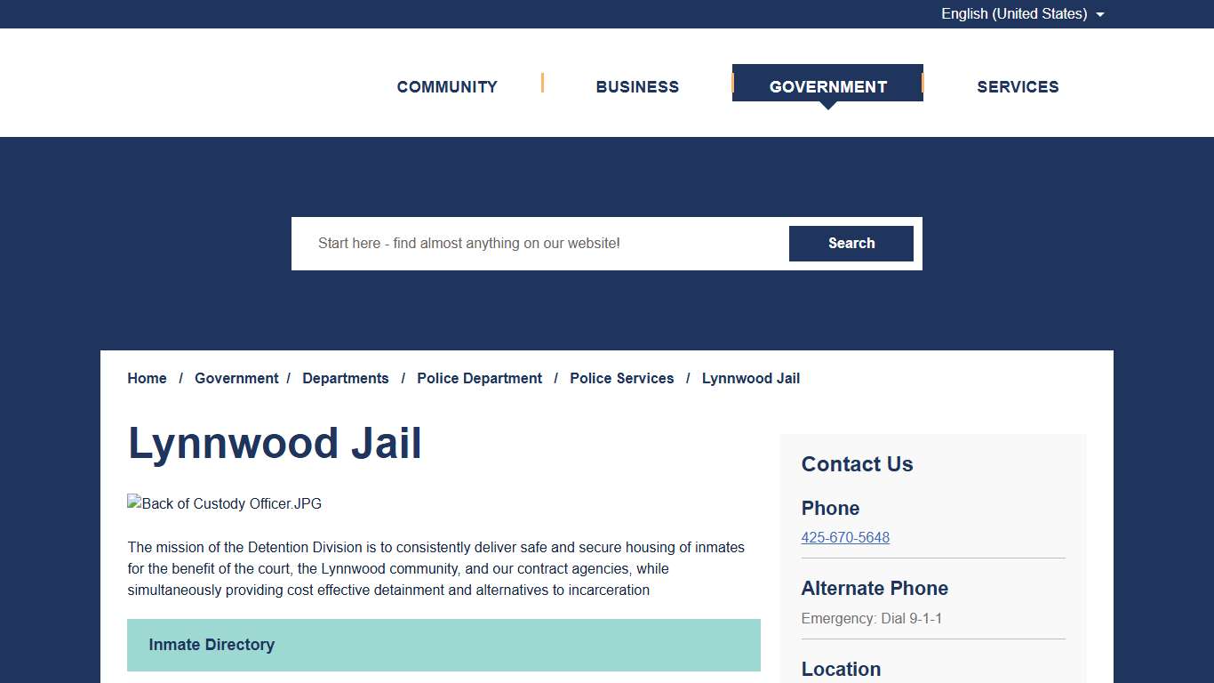 Lynnwood Jail – City of Lynnwood